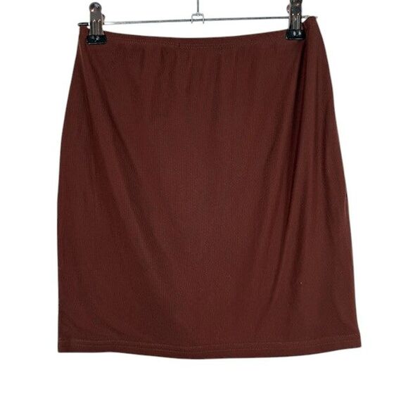 House of Harlow Bronze Brown Mini Skirt Stretch Mesh Pull On Size XS - Picture 2 of 7
